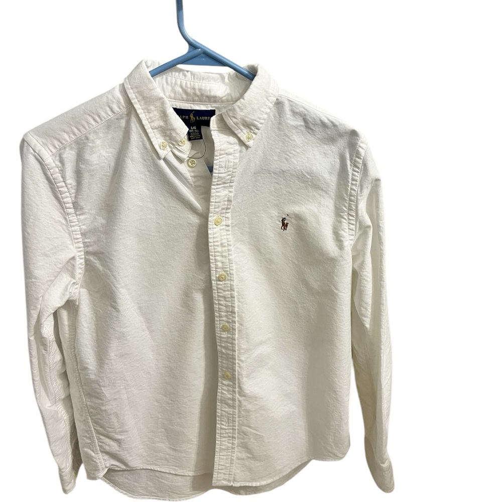 Polo by Ralph Lauren White Casual Button Down Shirt L 14/16